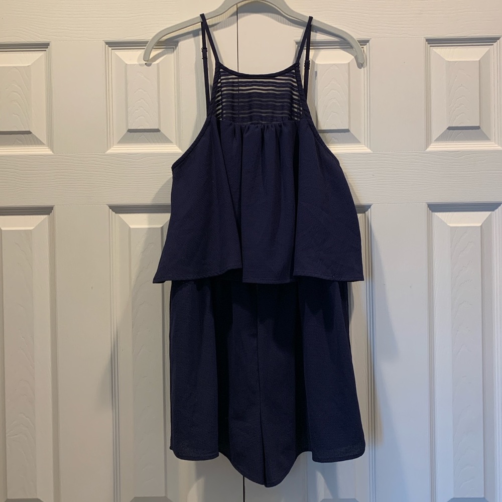 Francesca’s Navy Blue Tank Romper Size Medium